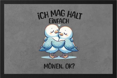Produktbild von Ich mag halt einfach Möwen, ok? Fußmatte Umarmung Möwen Fan Liebe