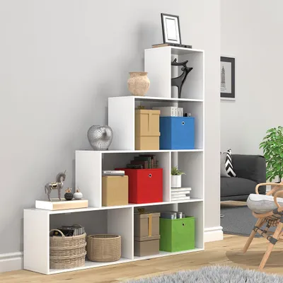 Produktbild von VCM Holz Stand Treppenregal Stufenregal Standregal Raumteiler Bücherregal Dubila L