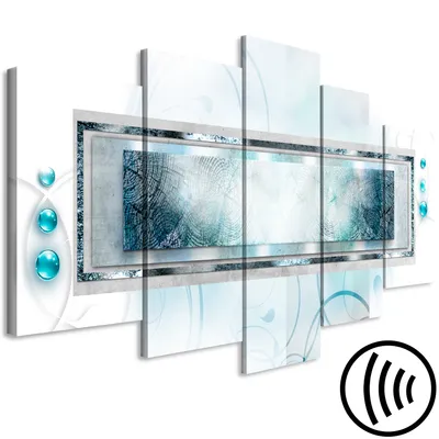 Produktbild von Akustikbild Abstrakt 200x100 cm Bilder Akustikschaum Hochleistungsschallabsorber Schallschutz Leinwand 5 tlg Wandbild Raumakustik Schalldämmung 3D Effekt Diamant a-A-0615-b-m