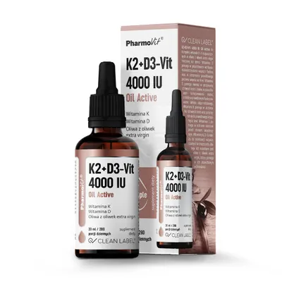 Produktbild von VITAMIN K2 + D3 IN TROPFEN, GLUTENFREI, 30 ml – PHARMOVIT (CLEAN LABEL)