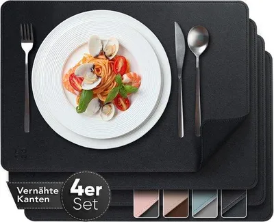 Produktbild von Famanu Platzset Set von 4 - Abwaschbares Kunstlederlook - 43x30cm