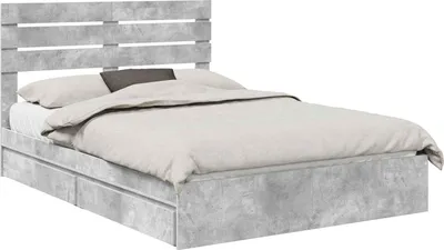 Zdjęcie produktu dla Łóżko z miejscem do przechowywania Betonowy szary 150 x 200 cm
