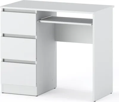 Zdjęcie produktu dla Biurko Komputerowe 3 Szuflady Szkolne Młodzieżowe Gamingowe 90Cm Hugo Biały