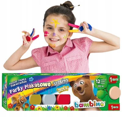Produktbild von Bambino Posterfarben Set 12+1 Farben je 20ml