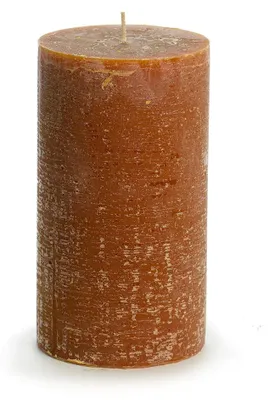 Immagine prodotto di Candela rustica a forma di tronchetto – colore marrone castagna – 10 x 18 cm