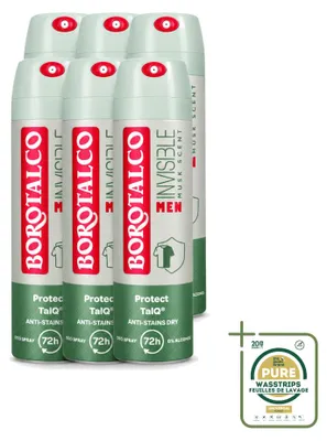 Obrázok produktu pre 6 kusov spreju na telo Borotalco Men Musk, 150 ml – balenie