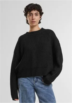 Produktbild von Damenpullover Urban Classics, weit geschnitten, Oversize-Modell, Farbe: Schwarz - Größe: XS