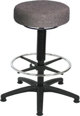 Produktbild von Universal-Hocker Louisville | Sitzhöhe 61-87cm | Ø 63cm | Tragfähigkeit 110kg | Polstersitze | Kunststoff-Fußkreuz mit Fußring & Gleiter | Anthrazit