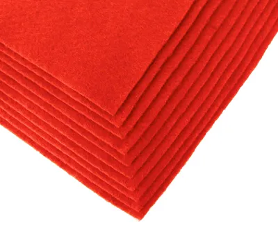 Bastelfilz Bögen 10er-Pack flex Filz DIN A4, Stärke 1,5-2mm, Filzplatte, rot
