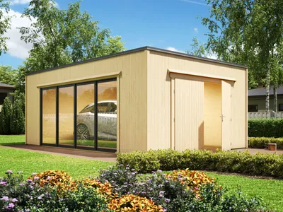 Produktbild von Fjordholz Holzgarage Modell Q-Bic 34 B
