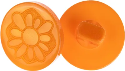 Zdjęcie produktu dla Guzik - zestaw 6 szt. - średnica 15 mm - pomarańczowy