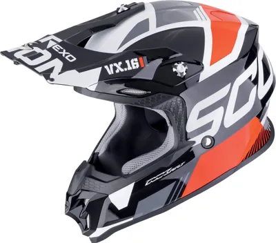 Produktbild von Scorpion VX-16 Evo Air Analog Motocross Helm, schwarz/rot/weiß, L (59/60)