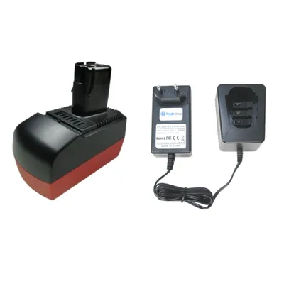 Produktbild von Trade-Shop Set: Ni-MH Akku 14,4V / 3000mAh + Ladegerät inkl. Netzteil ersetzt Metabo 6.25482 6.25475 6.25476 6.25481 625482 625475 625476 625481 LC 40