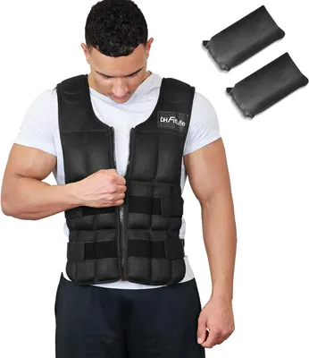 Image de DH FitLife Gilet Lesté Ajustable 30KG – Veste de Musculation pour Entraînement à la Force, Endurance, Course, Pompes et Tractions