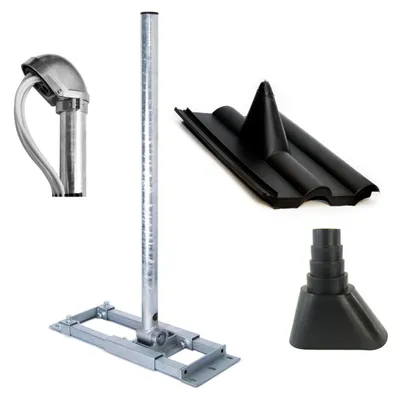 Produktbild von PremiumX DELUXE X90-48 Dachsparrenhalter 90cm Mast Kappe Frankfurter Pfanne schwarz