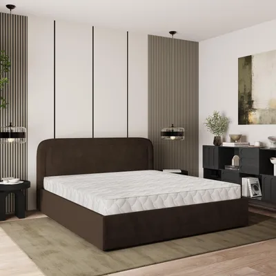 Produktbild von Masseno Polsterbett BENIRA 160x200 cm, Polsterbett mit Bettkästen -Braun, KRONOS 06