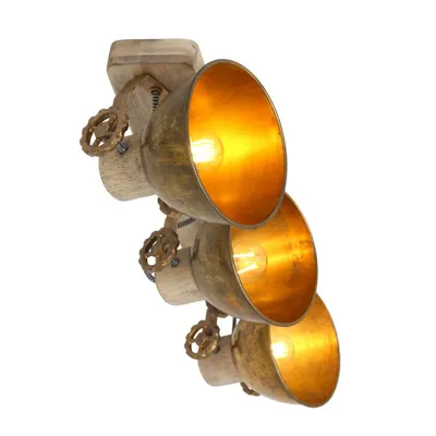 Produktbild von Steinhauer Deckenleuchte Gearwood 4-flammig Eichenholz/ Bronze 59x19cm