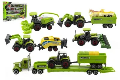 Obrázek produktu pro Zemědělské stroje se zvířaty sada 22ks plast/kov - mix variant a barev