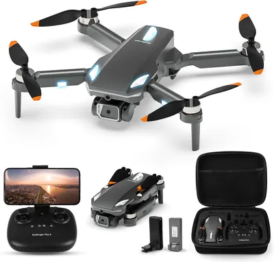 Produktbild von Drohne mit Kamera 1080P HD – Faltbare RC Drohne für Kinder und Anfänger – Bürstenloser Motor, 2 Akkus, Hindernisvermeidung, 3 Geschwindigkeiten, One-Key Start/Landung – Schwarz