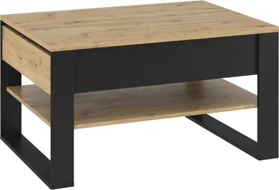 Image de MINIO go for it, Table basse, "QUANT 9", 100cm, Chêne Artisan /Couleur noire