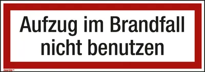 Image de Hinweisschild Aufzug im Brandfall 297x105mm Folie
