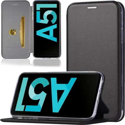 Produktbild von Handy Schutz Hülle für Samsung Galaxy A51 Handytasche mit Magnetdeckel Kartenfach und Standfunktion Klapphülle Schwarz