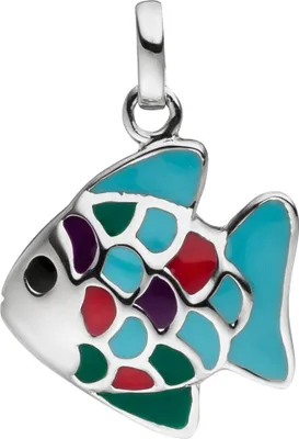 Produktbild von Anhänger Fisch 925 Sterling Silber mit bunten Emaille-Einlagen