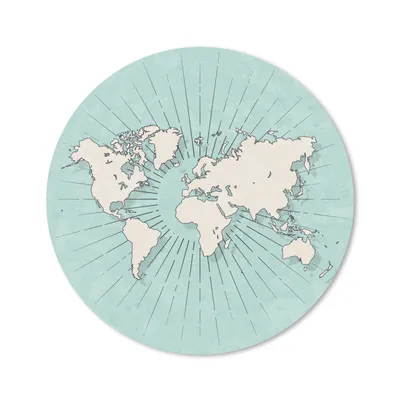 Produktbild von MuchoWow® Mauspad Mousepad Weltkarte - Retro - Blau 30x30 cm - Mousepads - Maus Mat - Pad - Mausunterlage - Tischunterlage - Schreibtischmatten