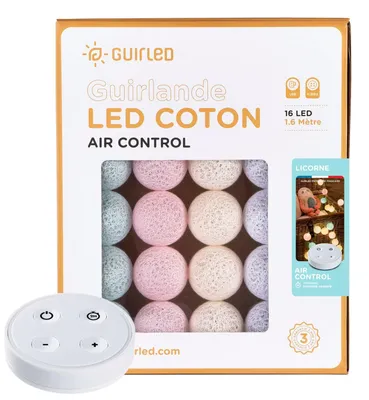 LED-Lichterkette 16 Baumwollkugeln USB Fernbedienung Nachtlicht 1,6 m