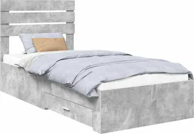 Immagine prodotto di vidaXL Struttura letto con cassetti, grigio cemento, 90 x 200 cm, materiale a base di legno