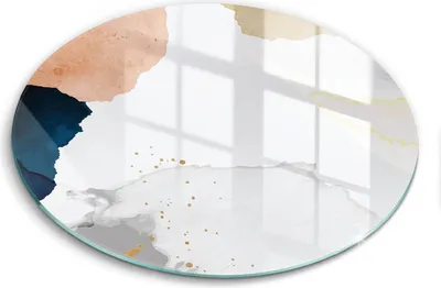 Produktbild von Glasschneideplatte - Herdabdeckplatte - fi40 cm -Schneidebrett - Spritzschutz - Abstrakte Flecken