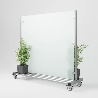 Produktbild von Mobiler Wind- und Sichtschutz auf Rollen mit Feststellbremse 190 cm breit
