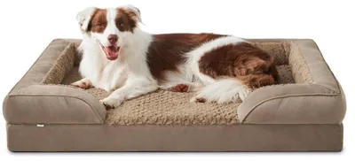 Produktbild von Orthopädisches Hundebett L 89x64x17cm Braun Waschbar mit Wabenstruktur