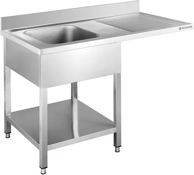Produktbild von Spülzentrum Edelstahl 1200x600 mm 1 Becken links mit Grundboden Aufkantung Spültisch Gastro Küche Spülbecken