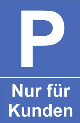 Produktbild von Hinweisschild "Parken nur für Kunden" blau, 20 x 30 cm aus Kunststoff