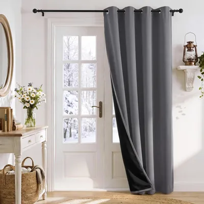 Obrázek produktu pro Záclona, termoizolační závěs, šedá barva, rozměry 260 x 140 cm