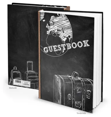 Produktbild von Gästebuch GUESTBOOK schwarz weiß DIN A4 Hardcover für internationale Gästeohne Metallecken