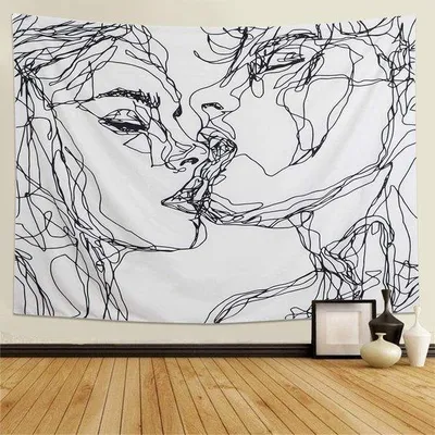 Image de Tapisserie murale abstraite, grande taille, L 148 x 200 cm, décorative