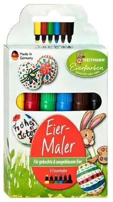 Productafbeelding van Eierverf Heitmann - Eierschilders - 6 stuks - Voor eieren, papier en karton