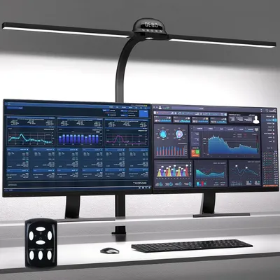 Image de Lampe de bureau LED - Lampe de table - Idéale pour le travail et l'étude - Couleur et luminosité réglables - Hauteur : 415 cm - Blanc