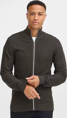 Produktbild von Blend BHGomaz Herren Strickjacke Cardigan mit Stehkragen Reißverschluss Rippbündchen Label-Details 100% Baumwolle Regular fit