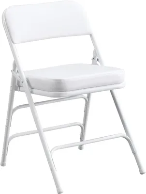 Produktbild von Klappstuhl Kunstleder, weiß, gepolstert, Metallgestell, für Büro und Esszimmer