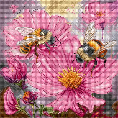 Productafbeelding van Kruissteekset Letistitch "Honey Blooms", 23x23 cm