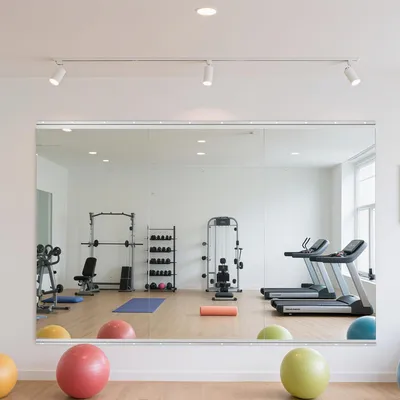 Image de Miroir mural panoramique, ensemble de 3 pièces, dimensions 140x41 cm, en verre trempé, idéal pour la maison, la salle de sport, le garage, la salle de danse, la salle de yoga, la chambre à coucher et la salle de bain