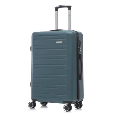 Produktbild von Koffer Trolley Reisekoffer Suitcase, Rollkoffer Handgepäck ,mit 4 Rollen 360°, Hartschalenreisekoffer, Zahlenschloss, Weicher Gummigriff M, Dunkelgrün