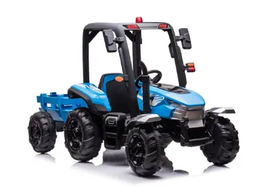 Image de Tracteur électrique pour enfants avec remorque, deux moteurs, éclairage LED, système audio