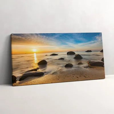 Produktbild von Sonnenaufgang an der Ostsee – Leinwandbild Wandbild – 120x60 cm – Leinwandbilder – Wandbilder – Schlafzimmer – Flur