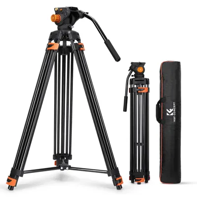 Produktbild von K&F CONCEPT Schwarz-Orange Aluminium 202cm Videostativ