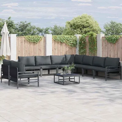 Obrázek produktu pro Maison Exclusive – Sada zahradního nábytku (10 kusů), černá, ocel