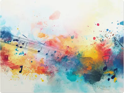 Produktbild von Musikalische Abstraktion – Bodenschutzmatte – Stuhlunterlage 120x90 cm – Rutschfest – Hartbodenmatte